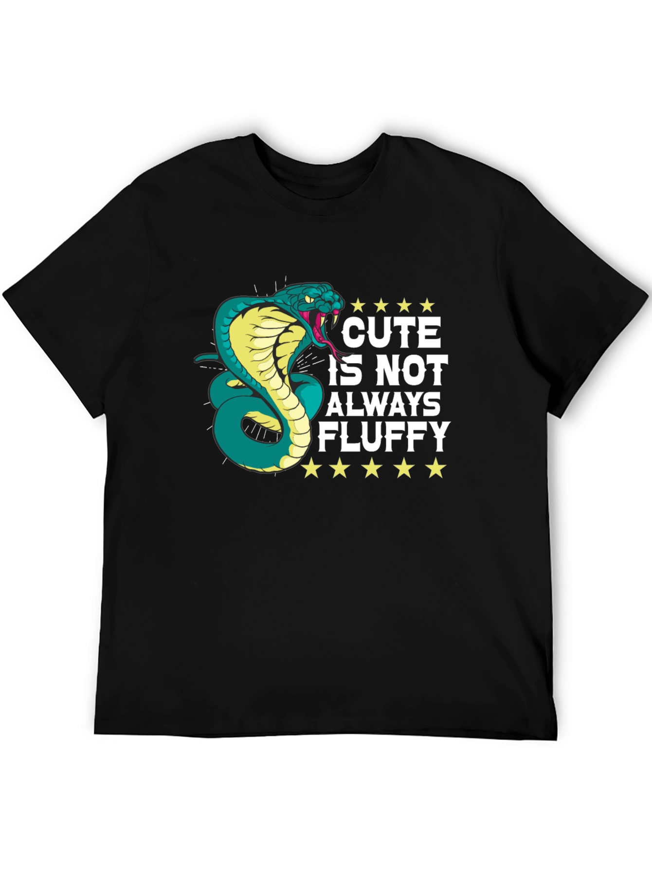 Cute Isnt Always Fluffy Snake Graphic T-Shirt