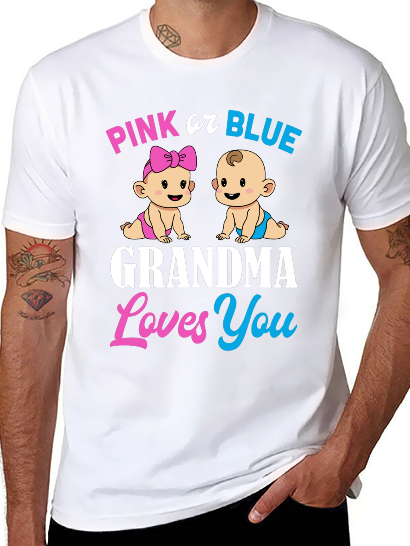 Pink or Blue Grandma Loves You T-Shirt