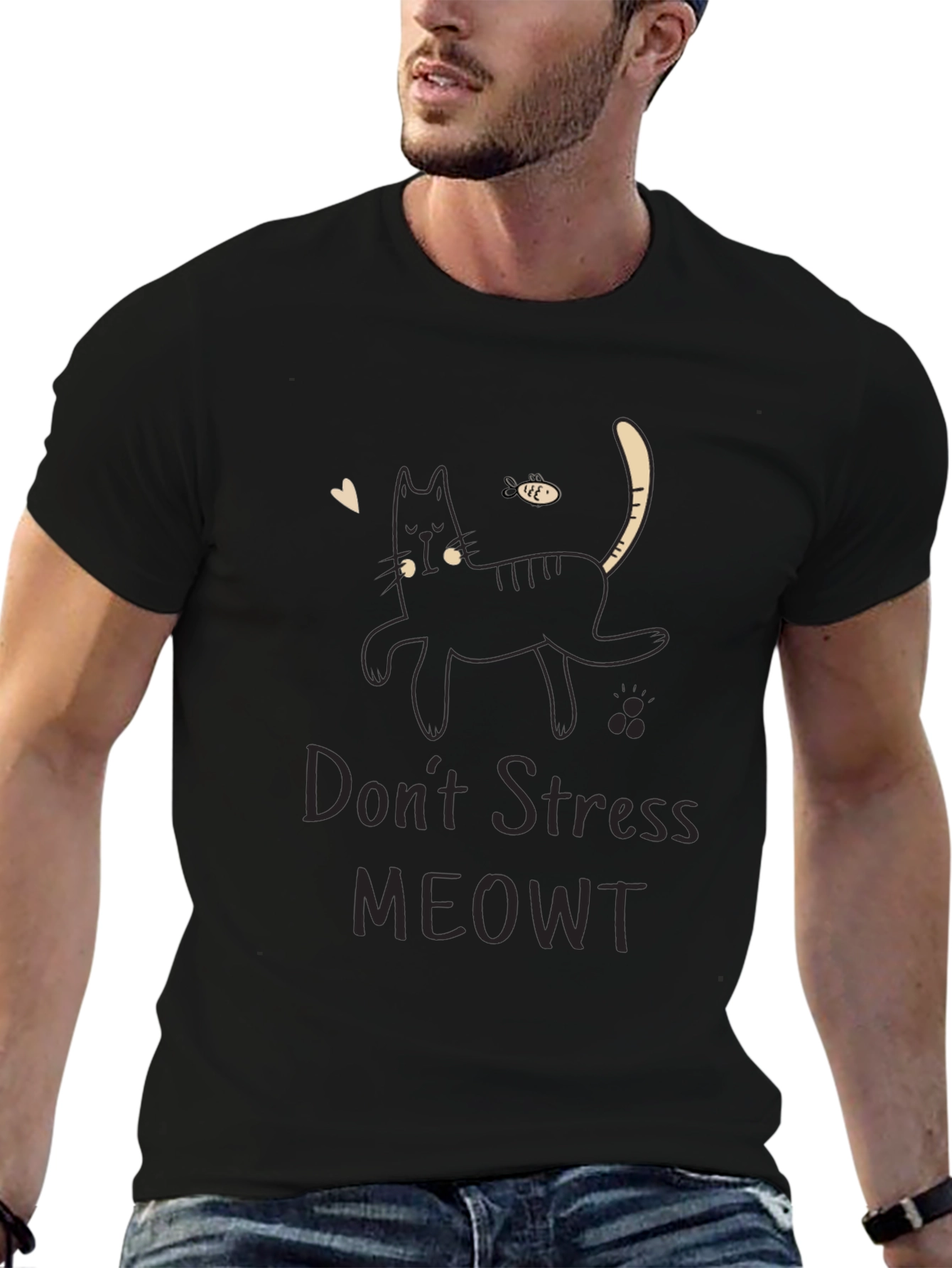 Dont Stress MEOWT Black Cat T-Shirt