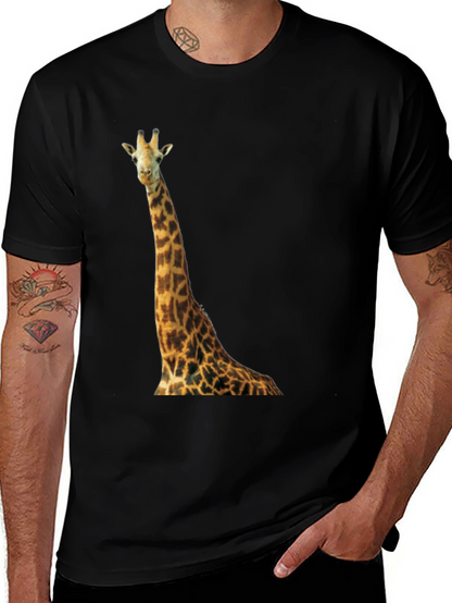 Giraffe Graphic Black T-Shirt - Unique Animal Print