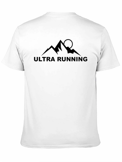 Ultra Running Black T-Shirt: Mountain Design