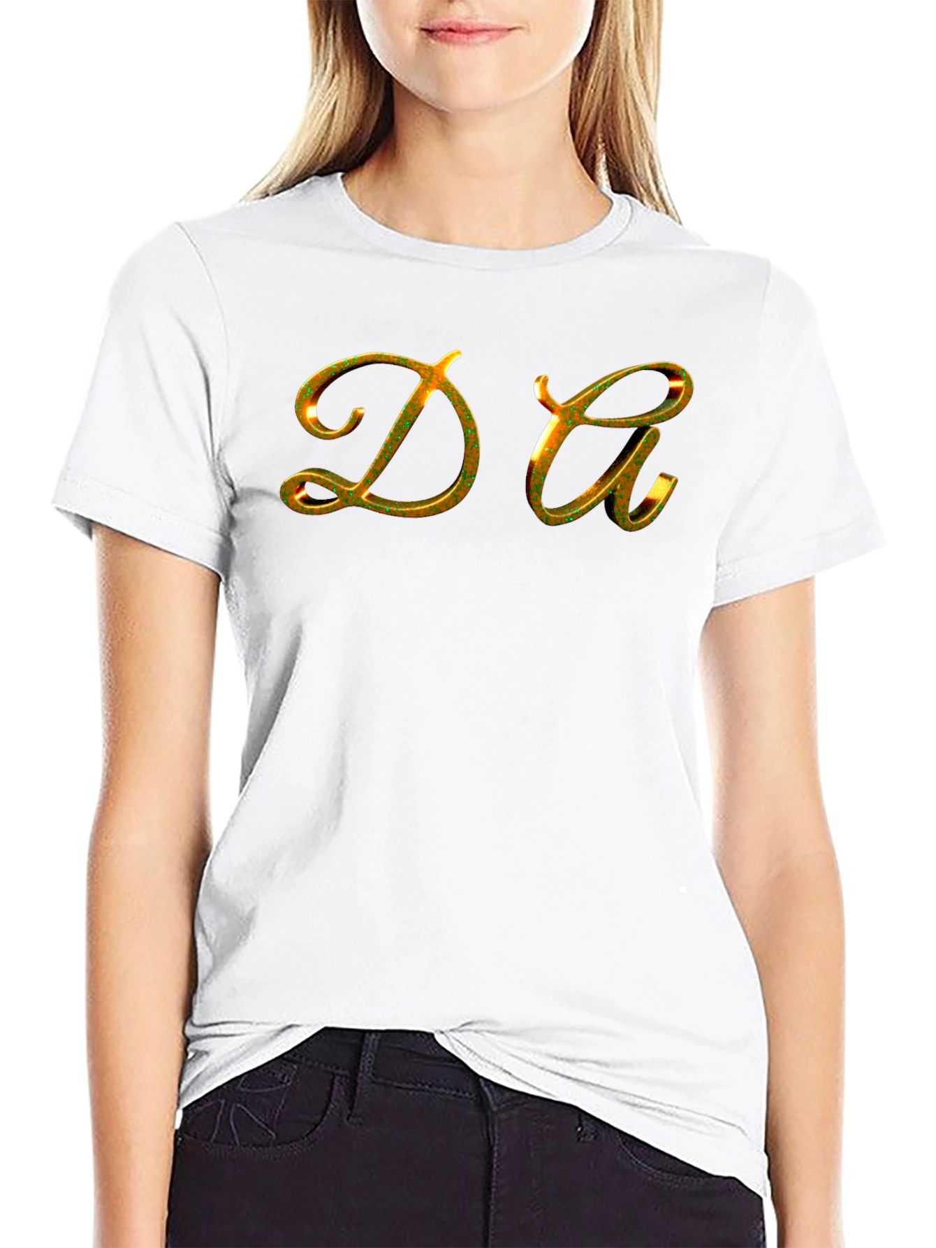 DA Gold Lettered Black T-Shirt