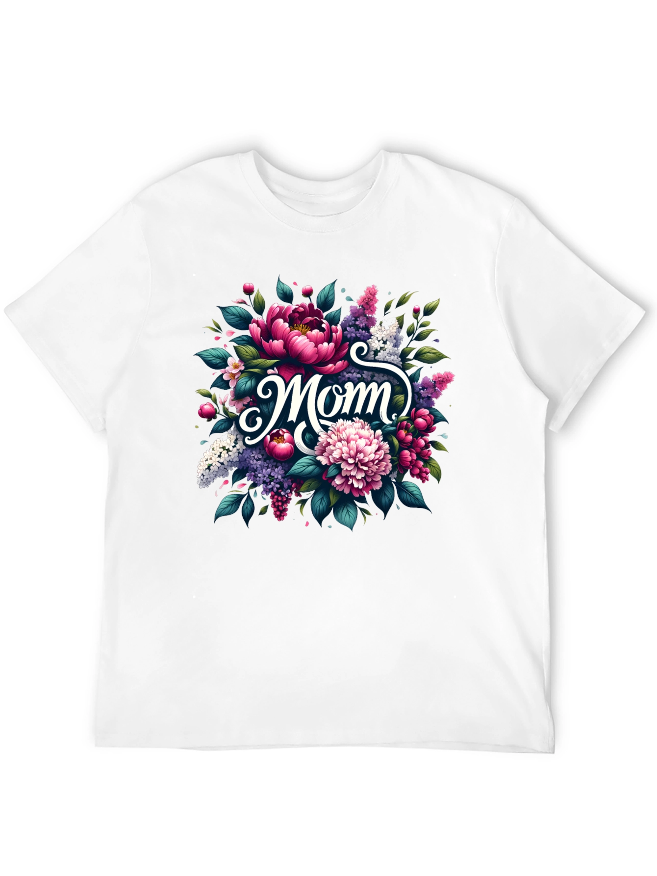 Floral Mom Graphic Tee - Black Unisex T-Shirt