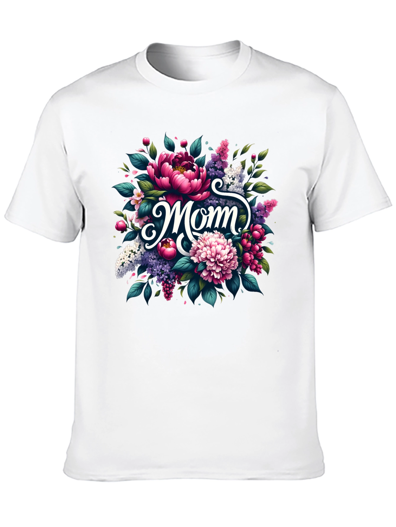 Floral Mom Graphic Tee - Black Unisex T-Shirt