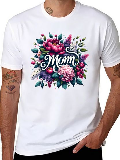 Floral Mom Graphic Tee - Black Unisex T-Shirt