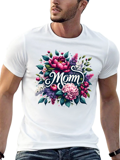 Floral Mom Graphic Tee - Black Unisex T-Shirt