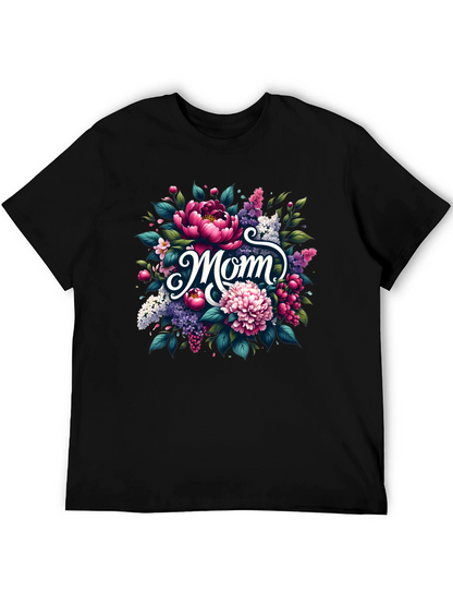 Floral Mom Graphic Tee - Black Unisex T-Shirt