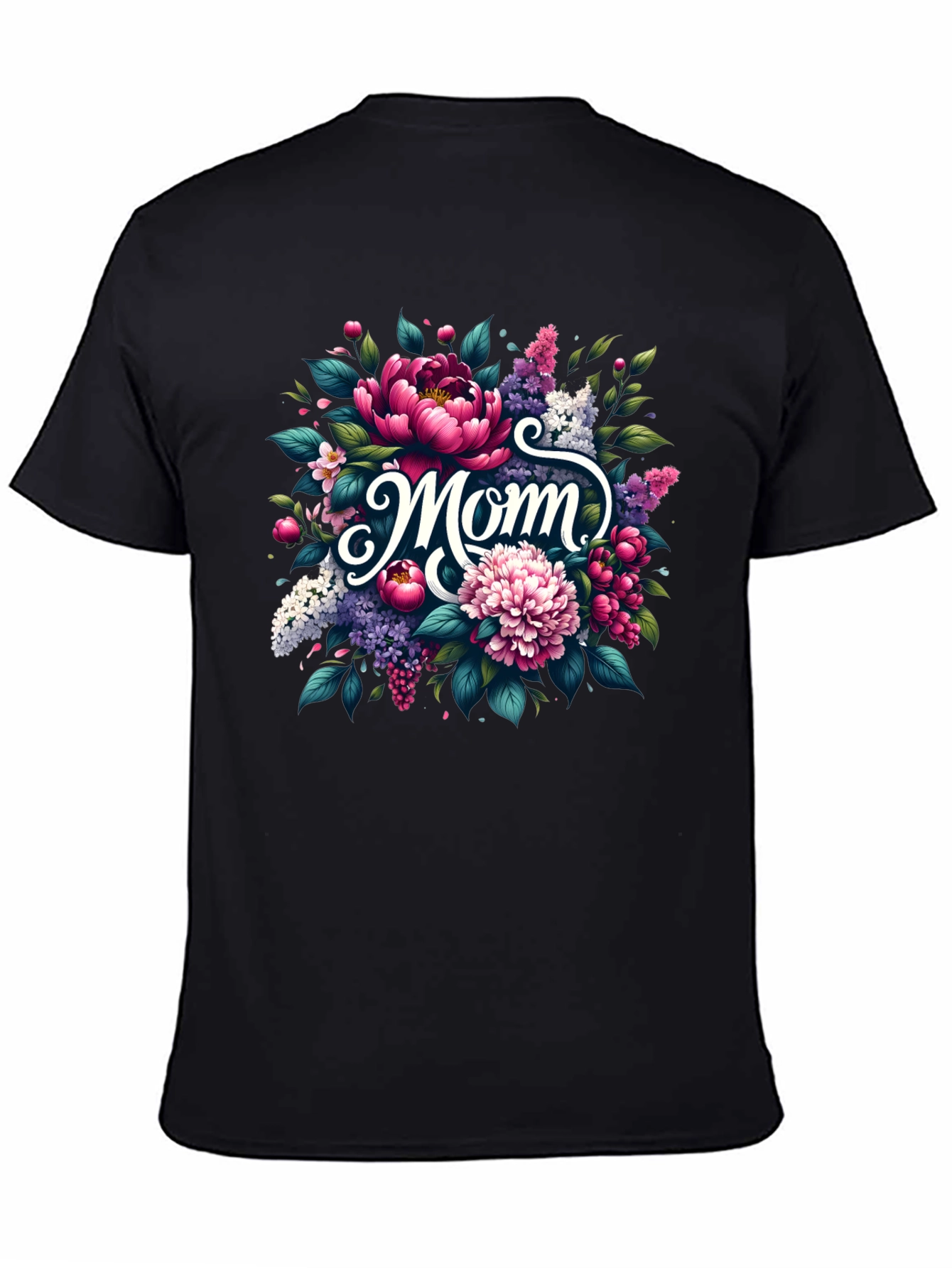 Floral Mom Graphic Tee - Black Unisex T-Shirt