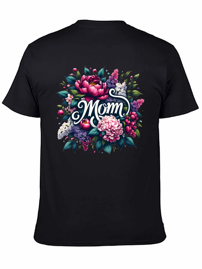 Floral Mom Graphic Tee - Black Unisex T-Shirt