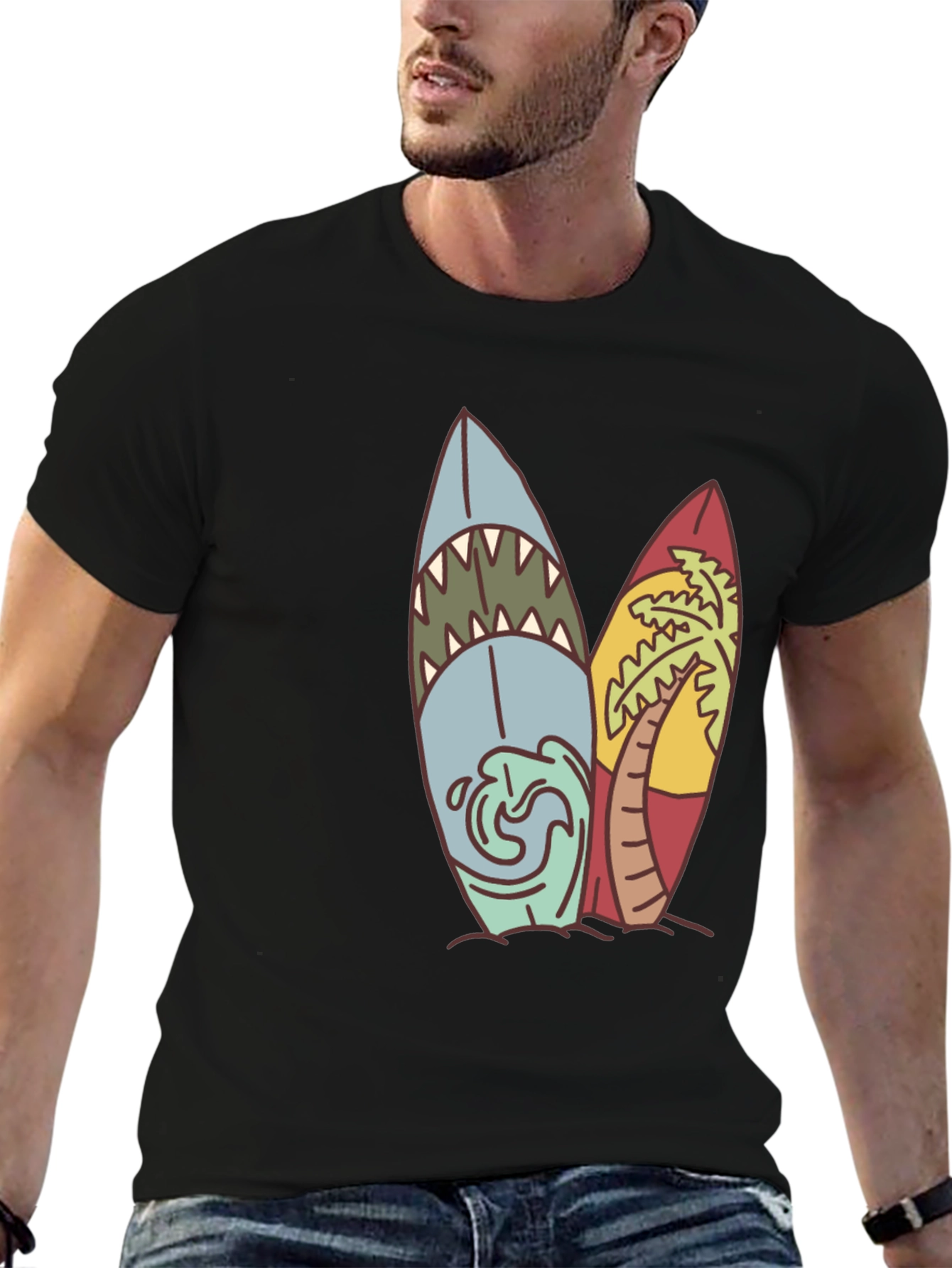 Surfboard Graphic Tee - Beach Vibes
