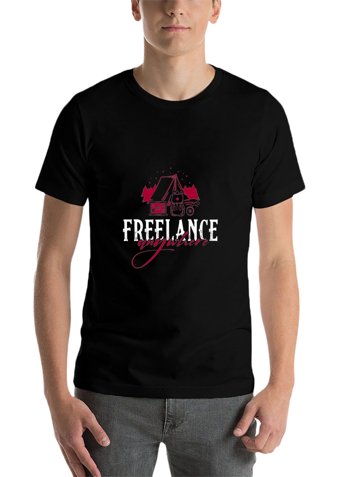 Freelance Anywhere Black Tee - Camping & Adventure