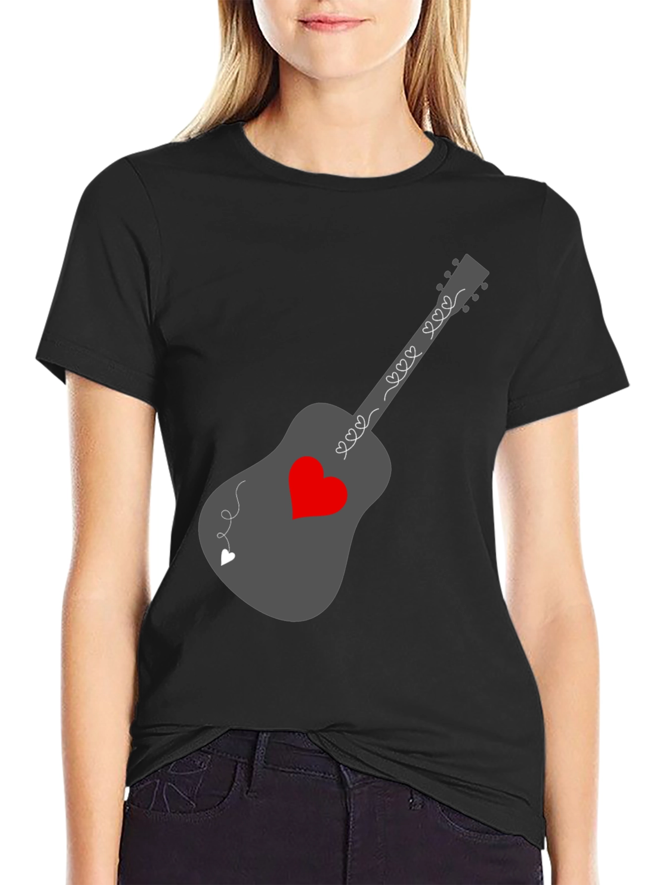 Heart Guitar Graphic Tee - Stylish Music Lover Shirt