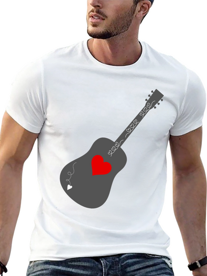 Heart Guitar Graphic Tee - Stylish Music Lover Shirt