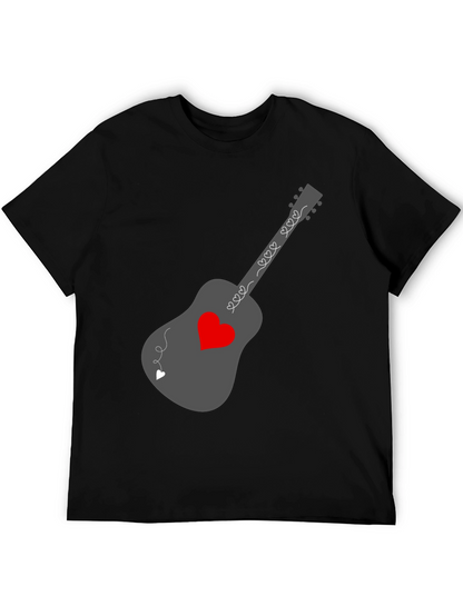 Heart Guitar Graphic Tee - Stylish Music Lover Shirt