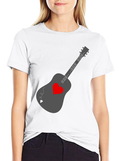 Heart Guitar Graphic Tee - Stylish Music Lover Shirt