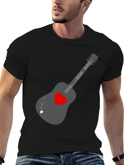 Heart Guitar Graphic Tee - Stylish Music Lover Shirt
