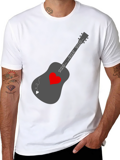 Heart Guitar Graphic Tee - Stylish Music Lover Shirt
