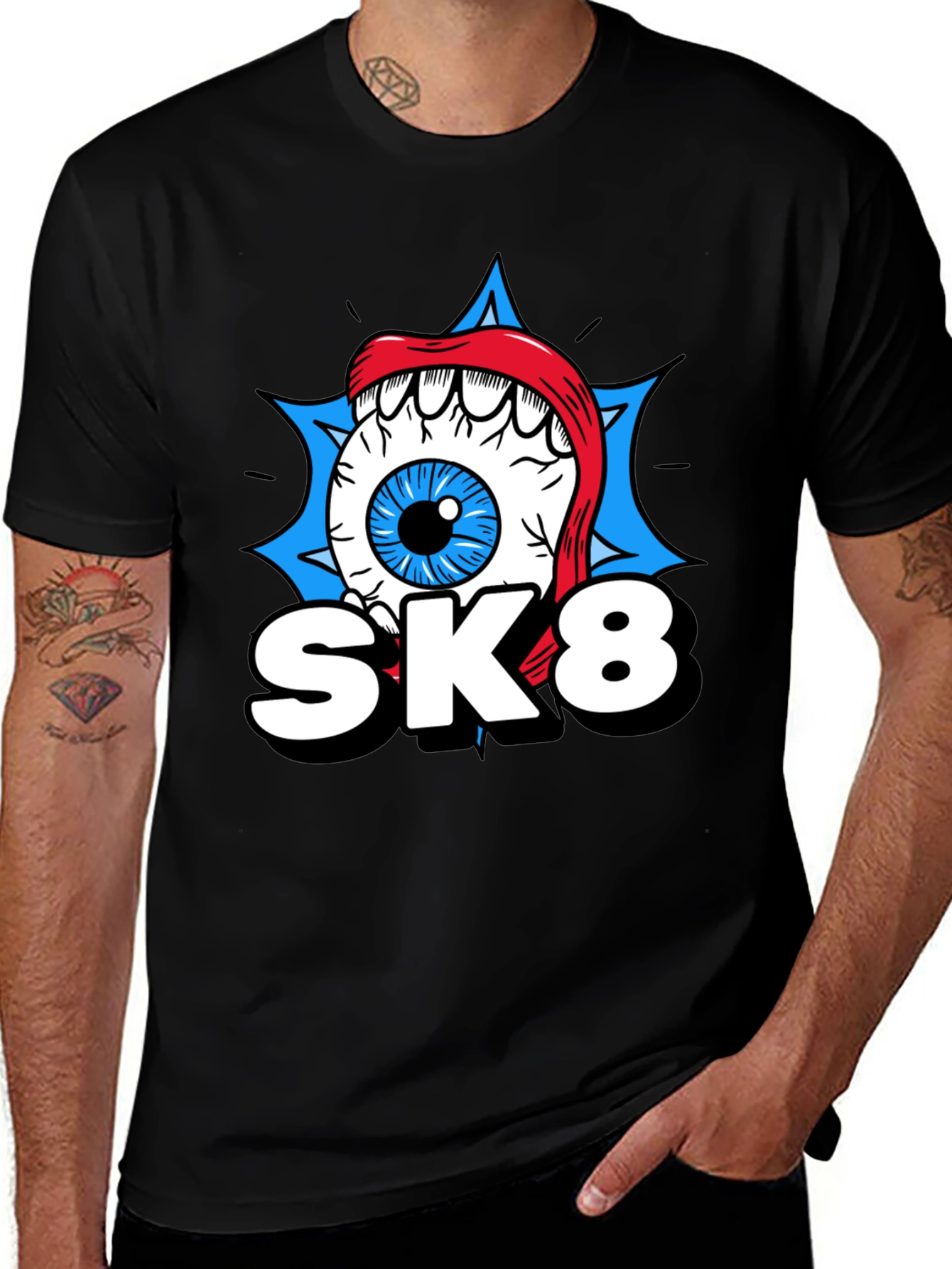 SK8 Eye Graphic T-Shirt - Cool Novelty Tee