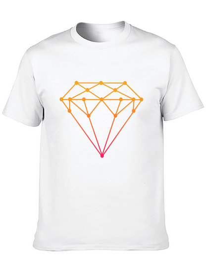 Geometric Diamond Graphic Tee - Stylish Black T-Shirt