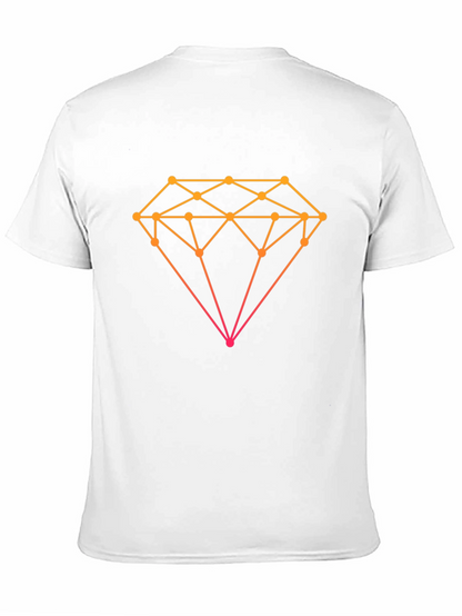 Geometric Diamond Graphic Tee - Stylish Black T-Shirt