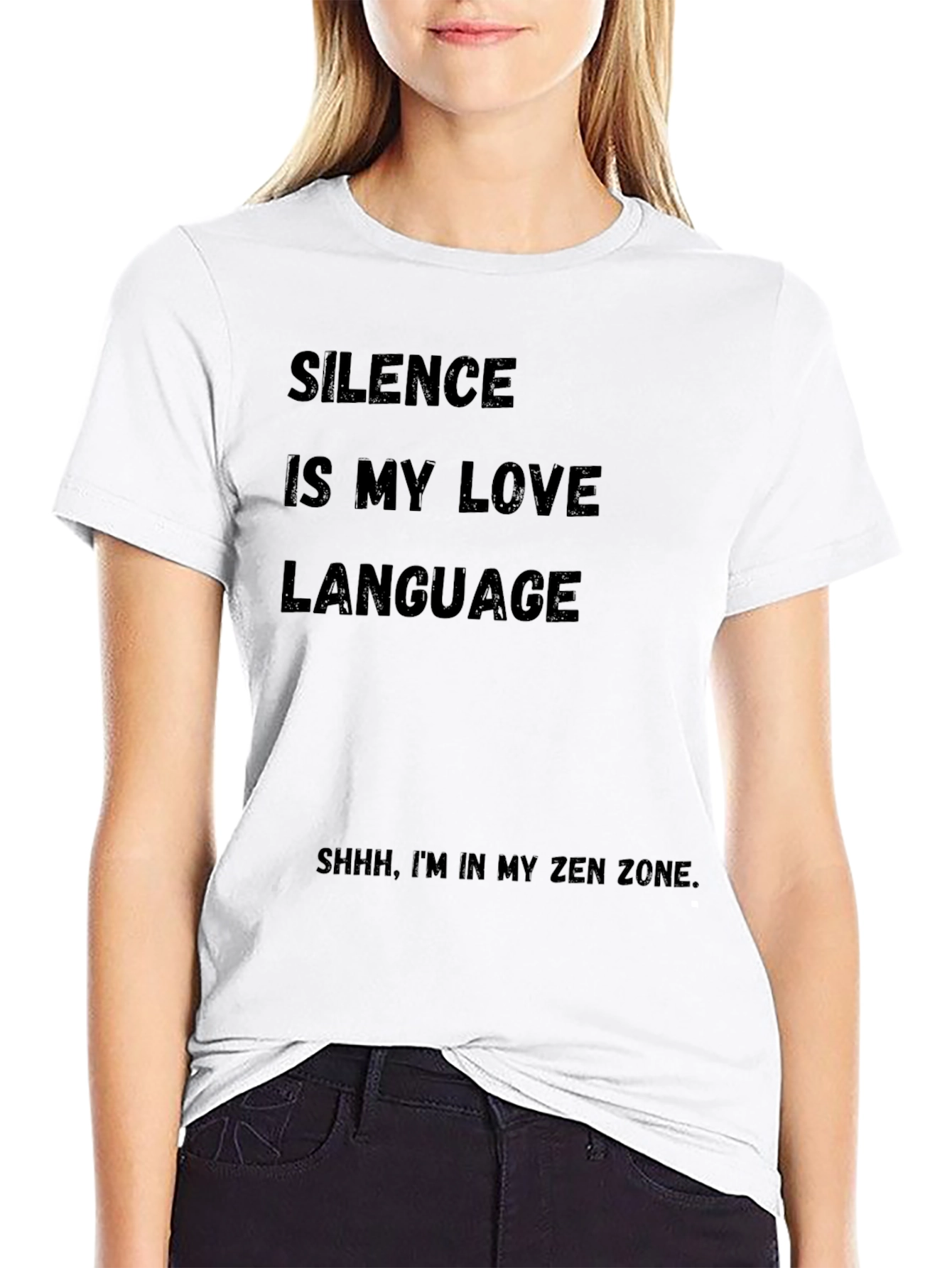 Silence is My Love Language Black Graphic Tee