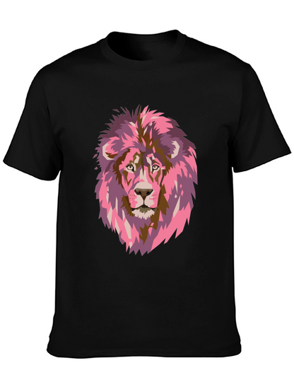 Pink Lion Graphic Print T-Shirt