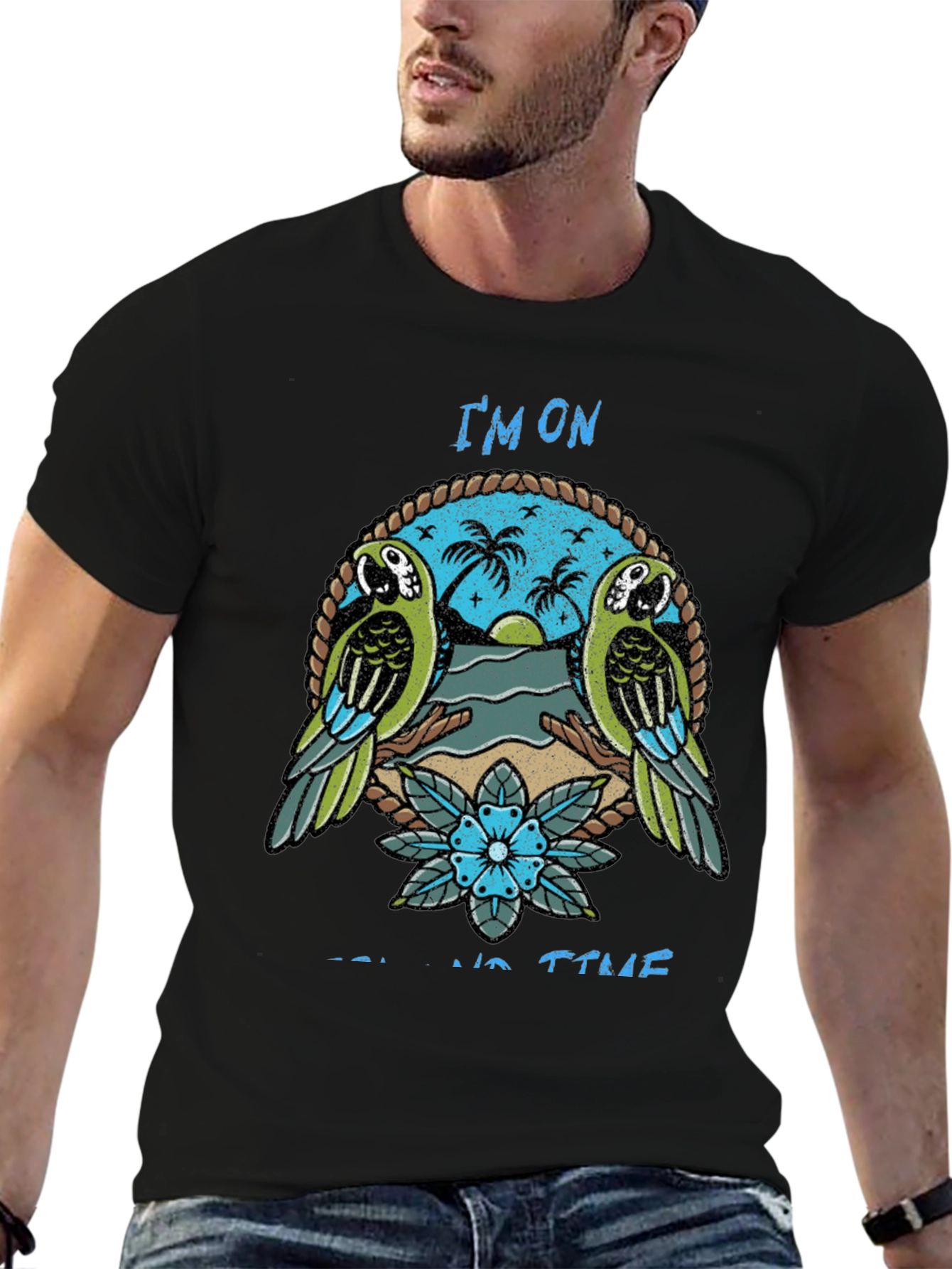 Island Time Graphic Tee - Parrot Paradise T-Shirt