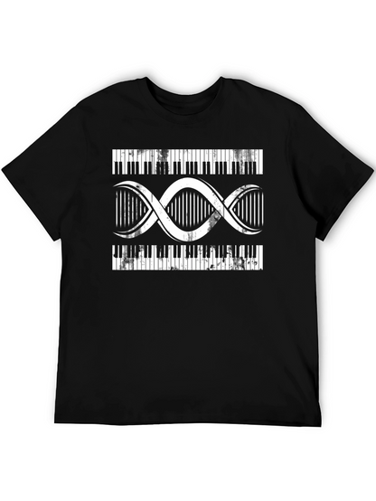 Piano DNA Graphic T-Shirt - Musicians Black Tee