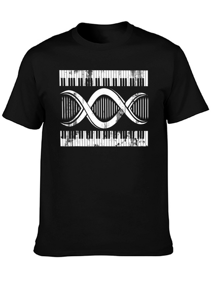 Piano DNA Graphic T-Shirt - Musicians Black Tee