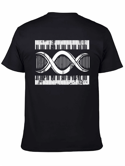 Piano DNA Graphic T-Shirt - Musicians Black Tee