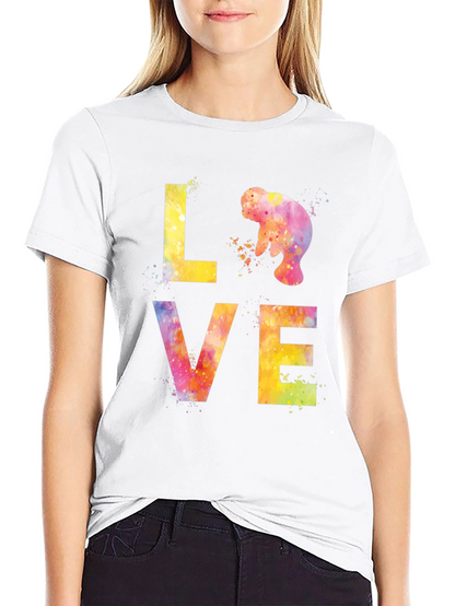 Manatee Love Watercolor T-Shirt