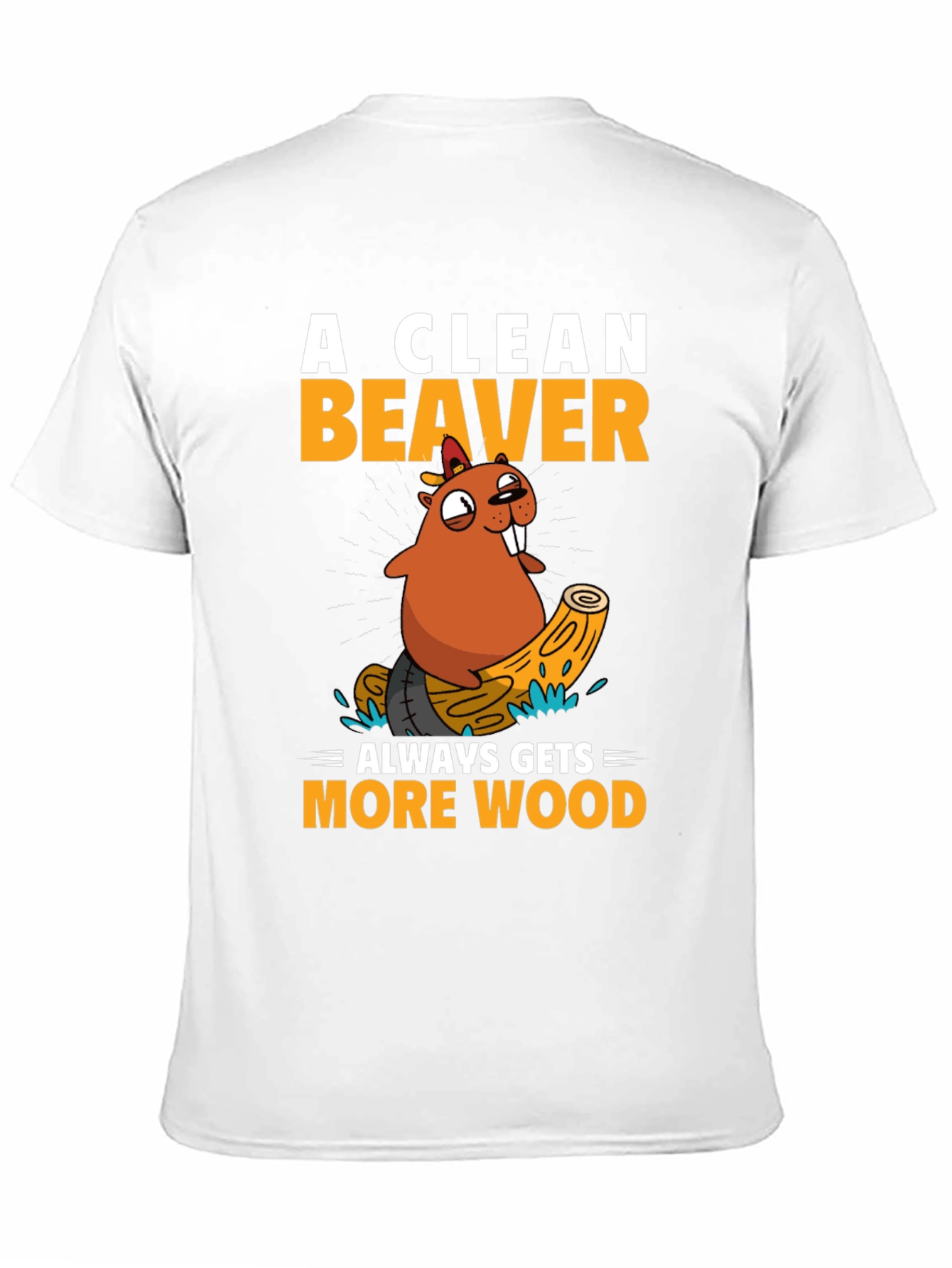 Funny Beaver Wood T-Shirt