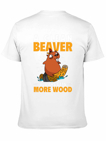Funny Beaver Wood T-Shirt