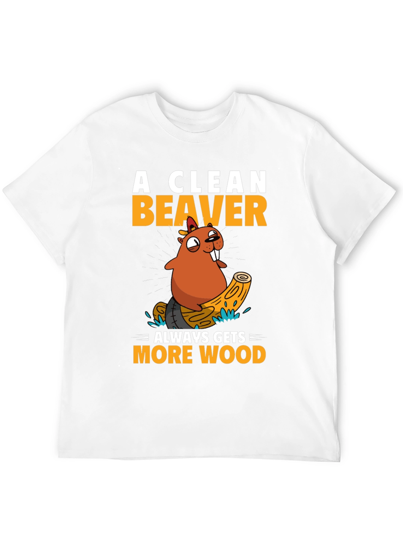 Funny Beaver Wood T-Shirt