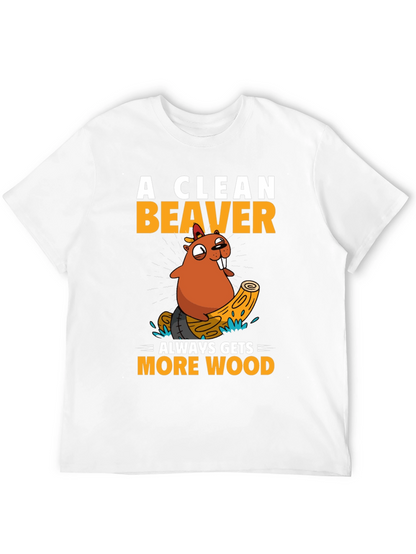 Funny Beaver Wood T-Shirt