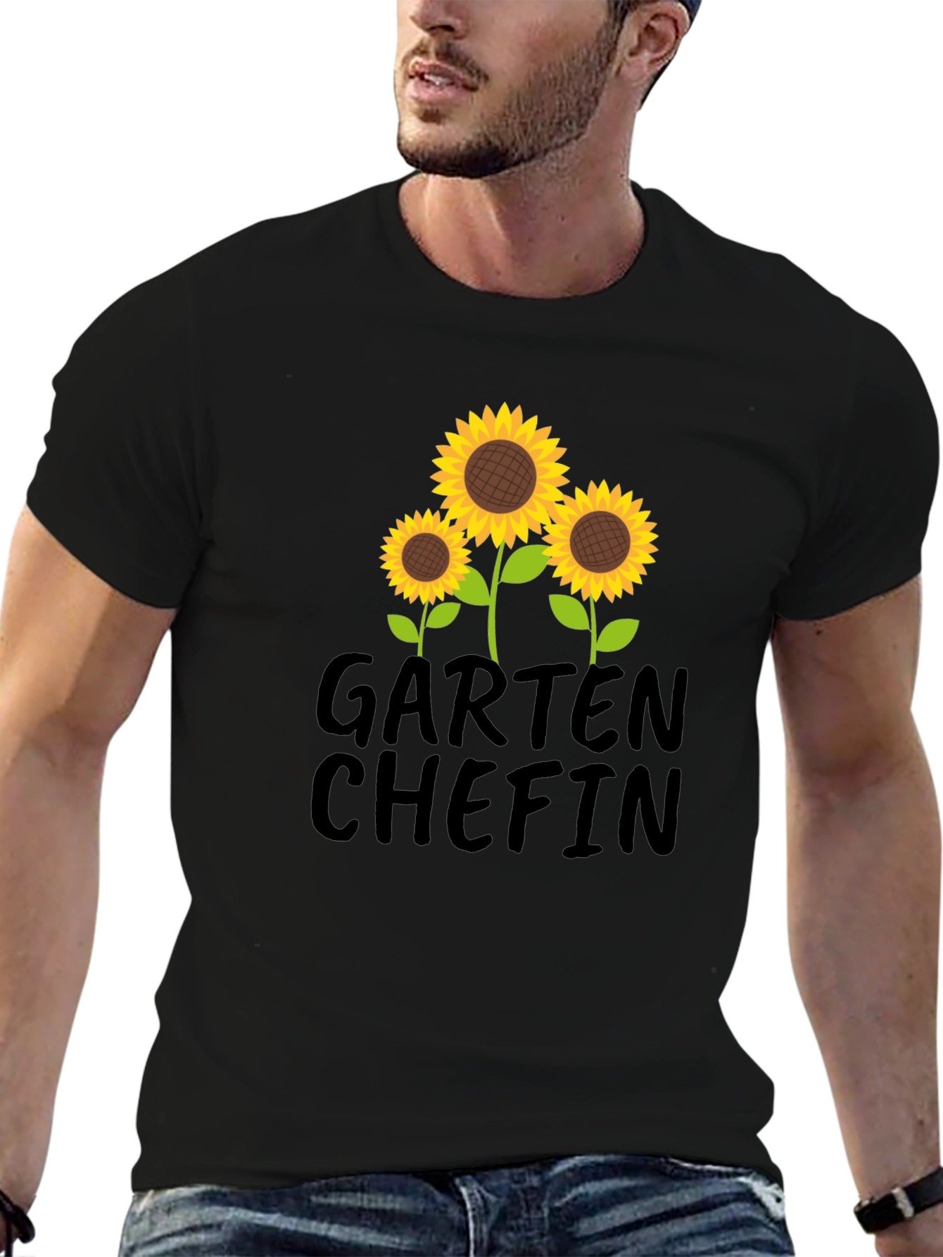 Garten Chefin Sunflower Graphic T-Shirt - Black