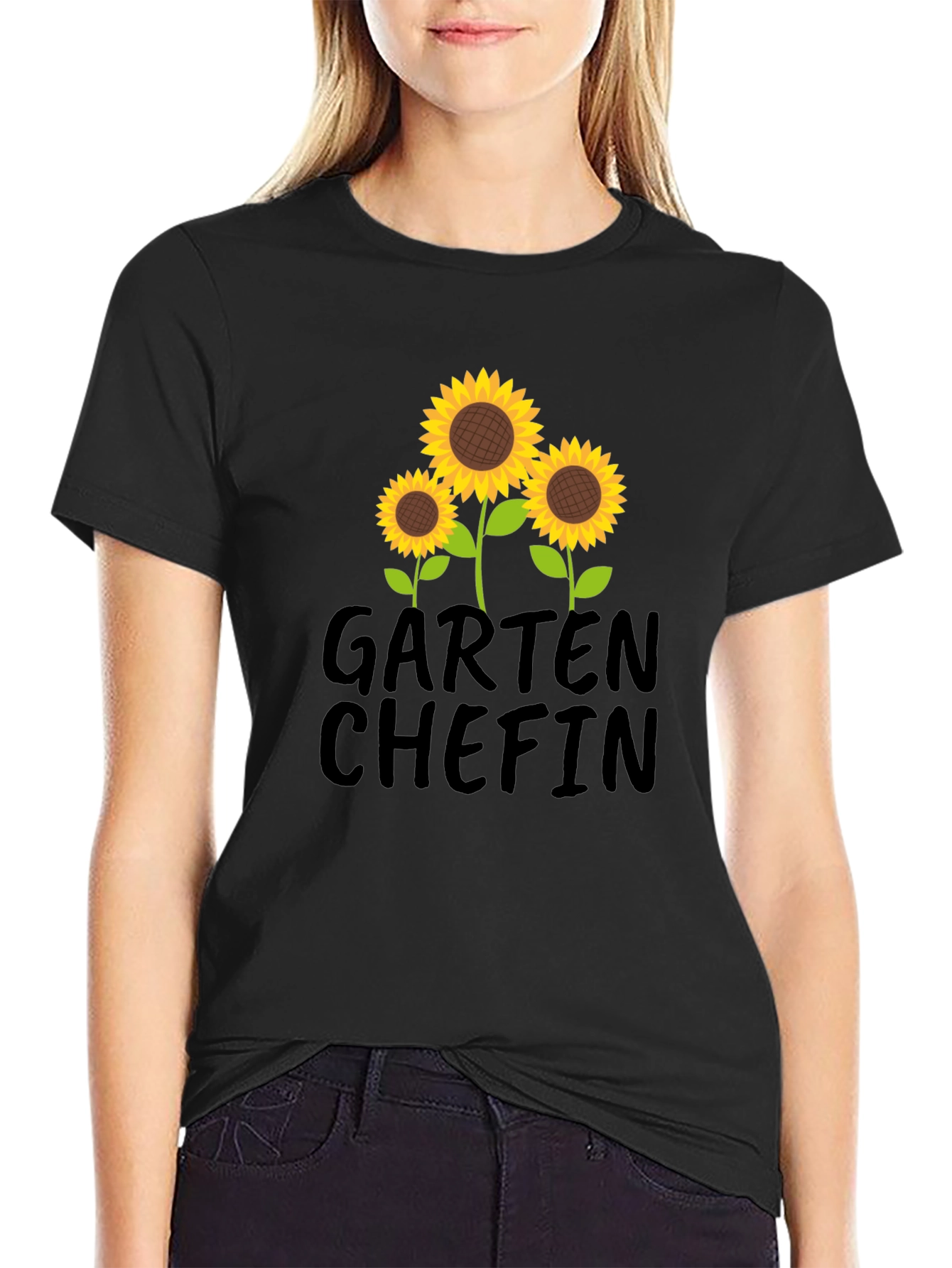 Garten Chefin Sunflower Graphic T-Shirt - Black