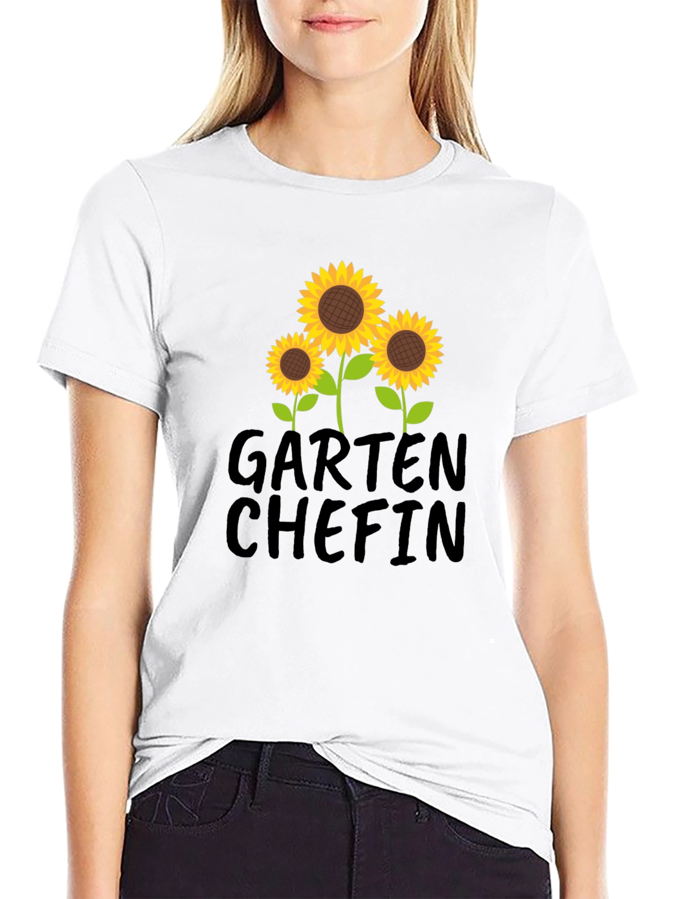 Garten Chefin Sunflower Graphic T-Shirt - Black