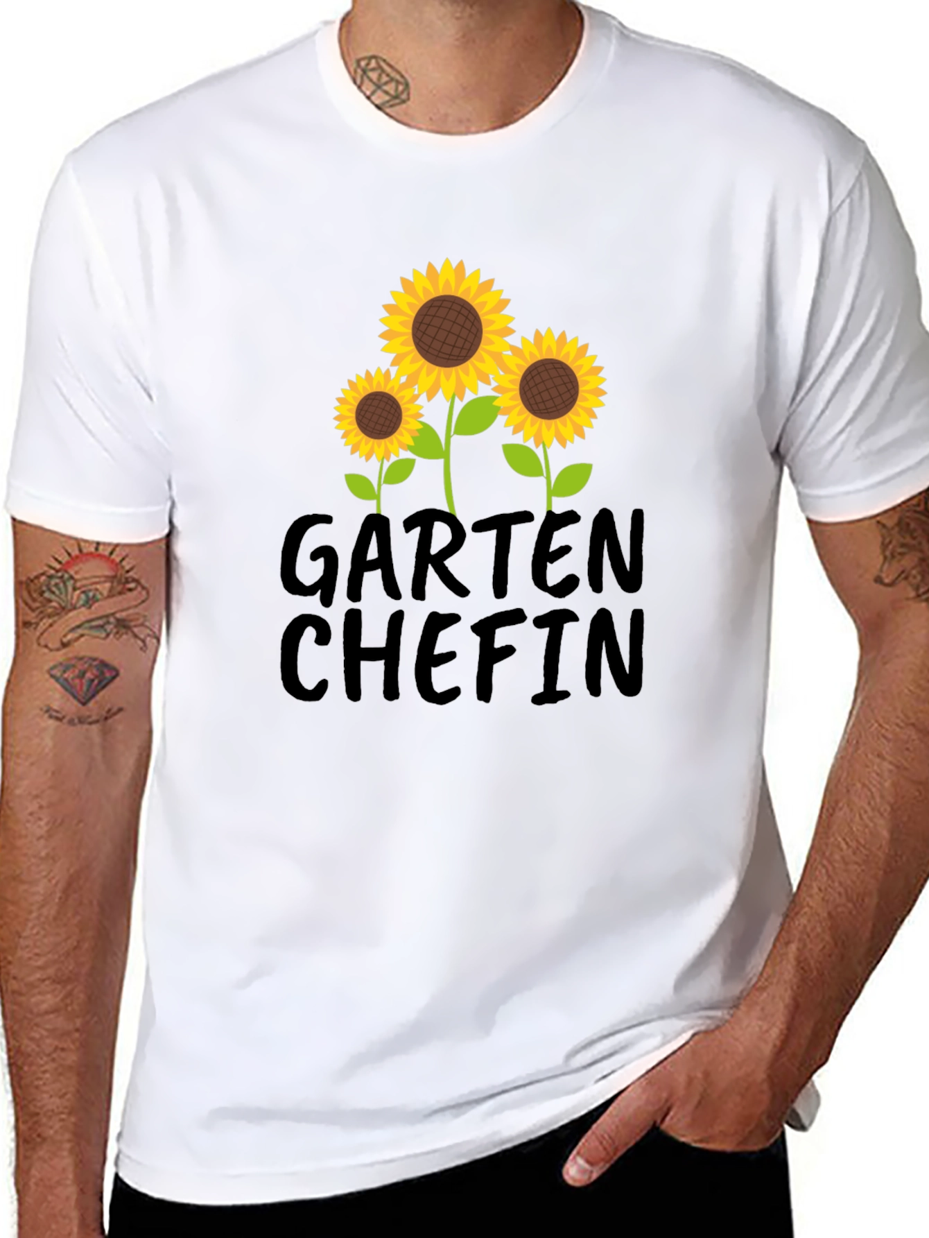 Garten Chefin Sunflower Graphic T-Shirt - Black