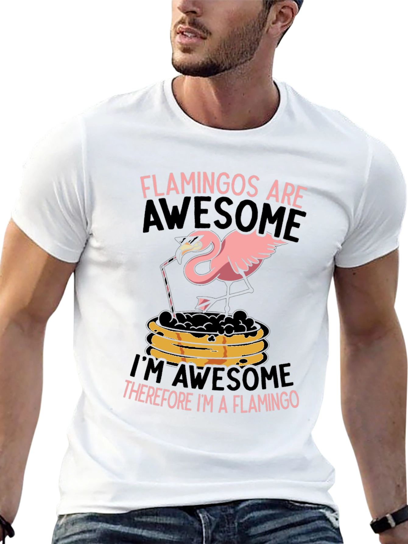 Flamingo Graphic Tee - Funny Pink Bird T-Shirt
