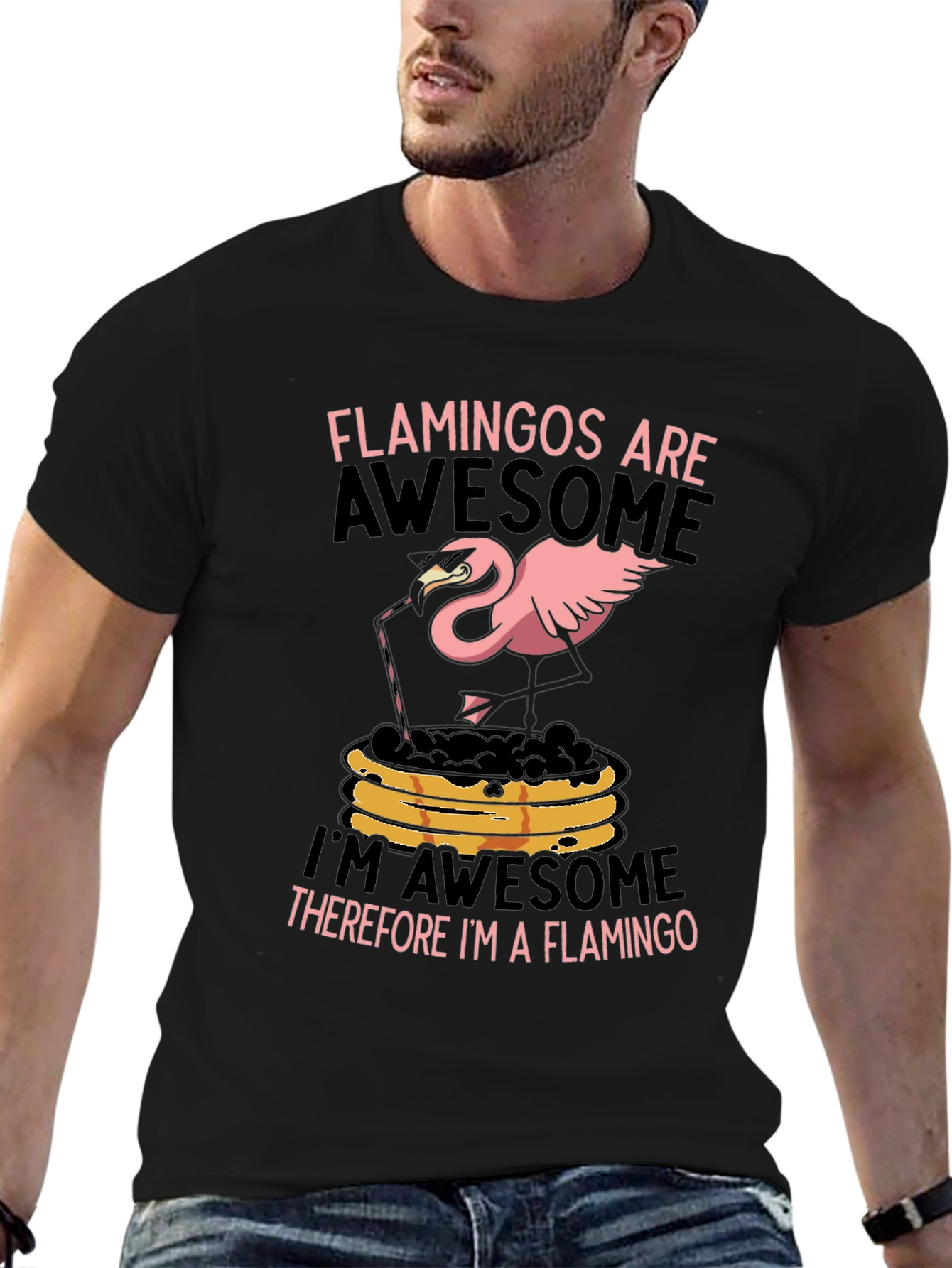 Flamingo Graphic Tee - Funny Pink Bird T-Shirt