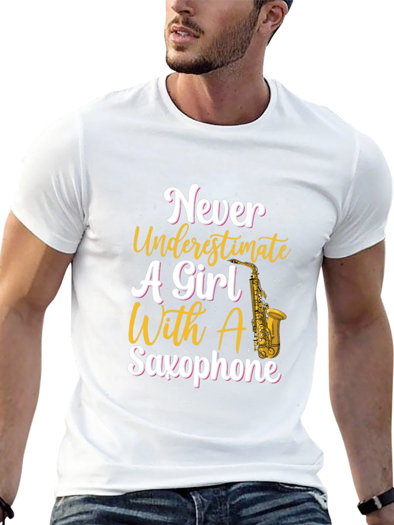Never Underestimate Girl With Saxophone T-Shirt