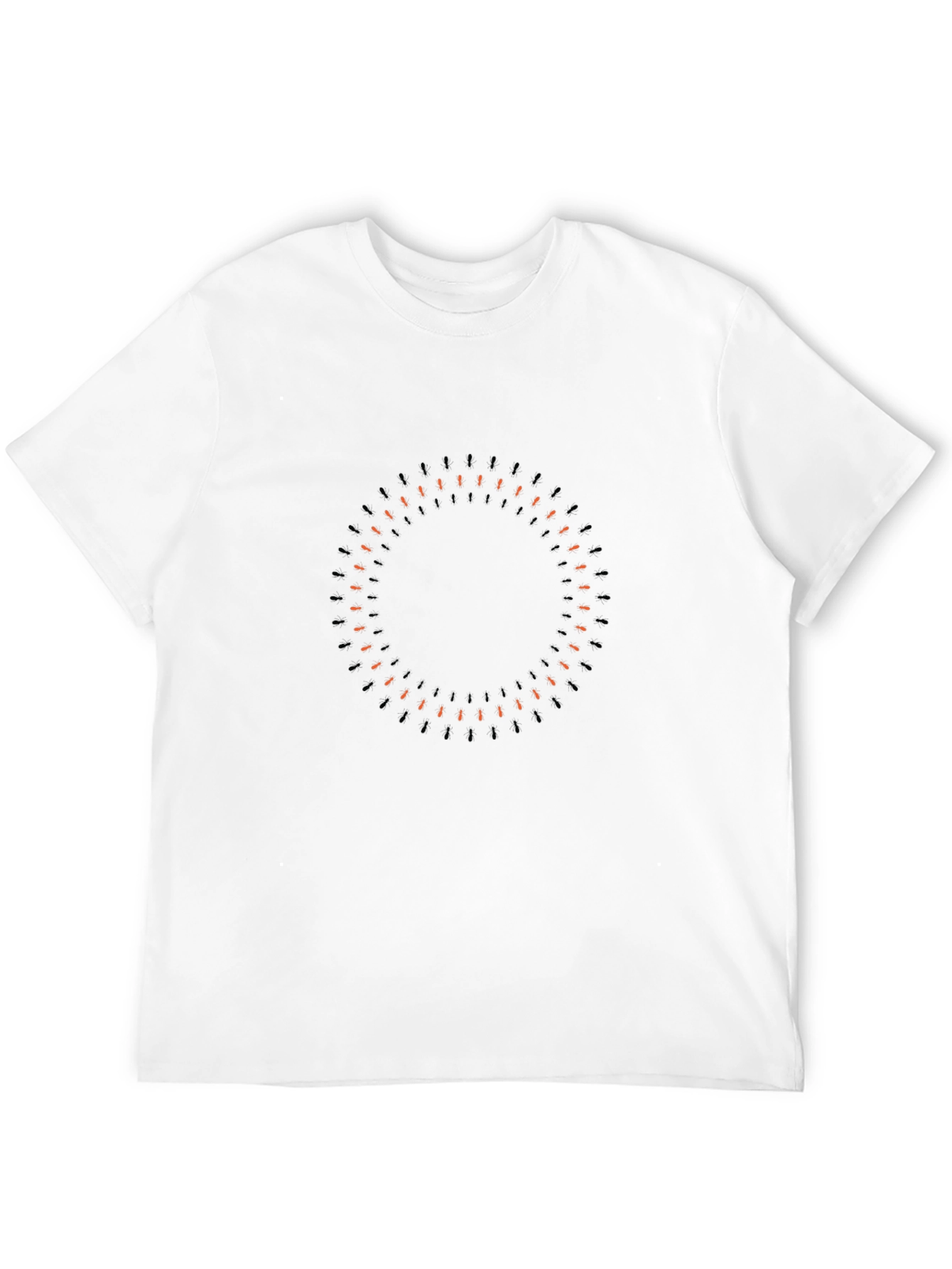 Mens Black Graphic Tee - Modern Circular Design