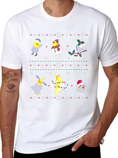 Festive Cockatiel Ugly Christmas Sweater Tee