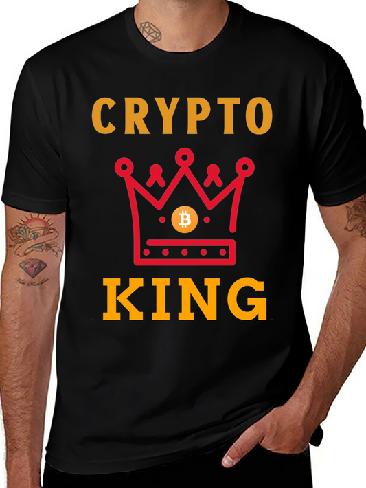 Crypto King Graphic T-Shirt - Bitcoin Crown Design
