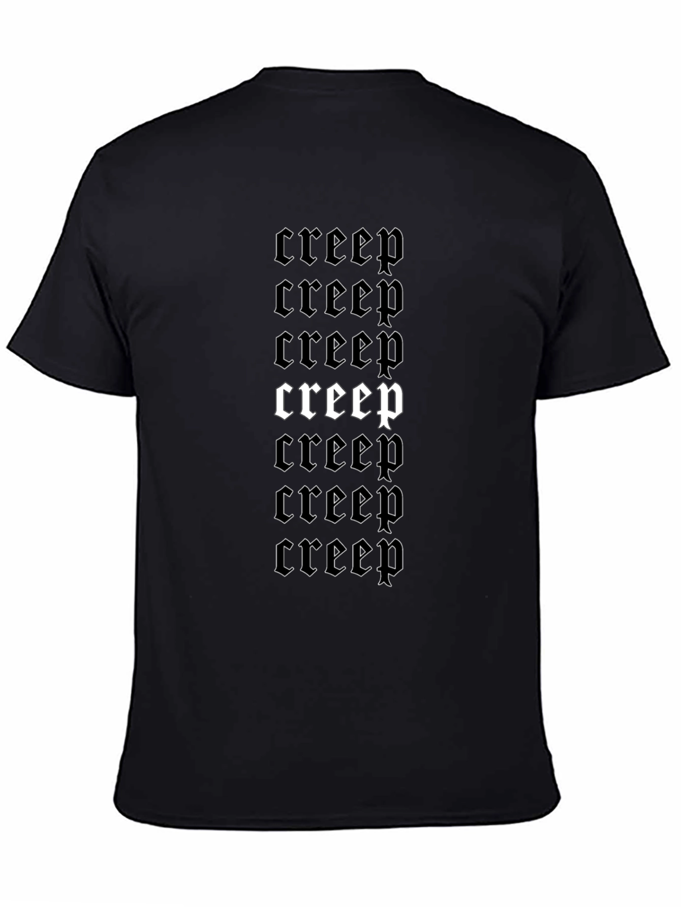 Creep Graphic Tee - Gothic Style Black T-Shirt