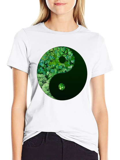 Nature Yin Yang Graphic Tee - Casual Style