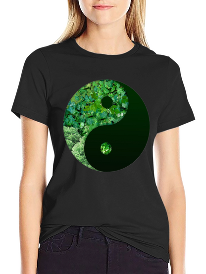 Nature Yin Yang Graphic Tee - Casual Style