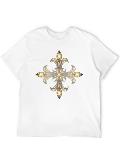 Elegant Fleur-de-lis Graphic Black T-Shirt