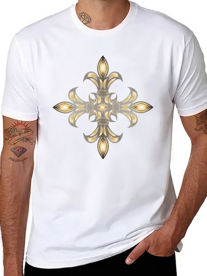 Elegant Fleur-de-lis Graphic Black T-Shirt